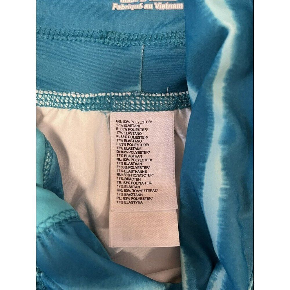 THE NORTH FACE Green Striped Print Echo Lake Halter Swim Dress Size XSmall Logo - Picture 9 of 10